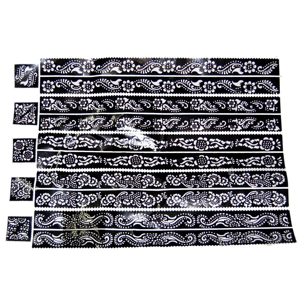 Plantilla Adhesiva Tatuajes Henna - Pies y Manos - 1 Solo Uso
