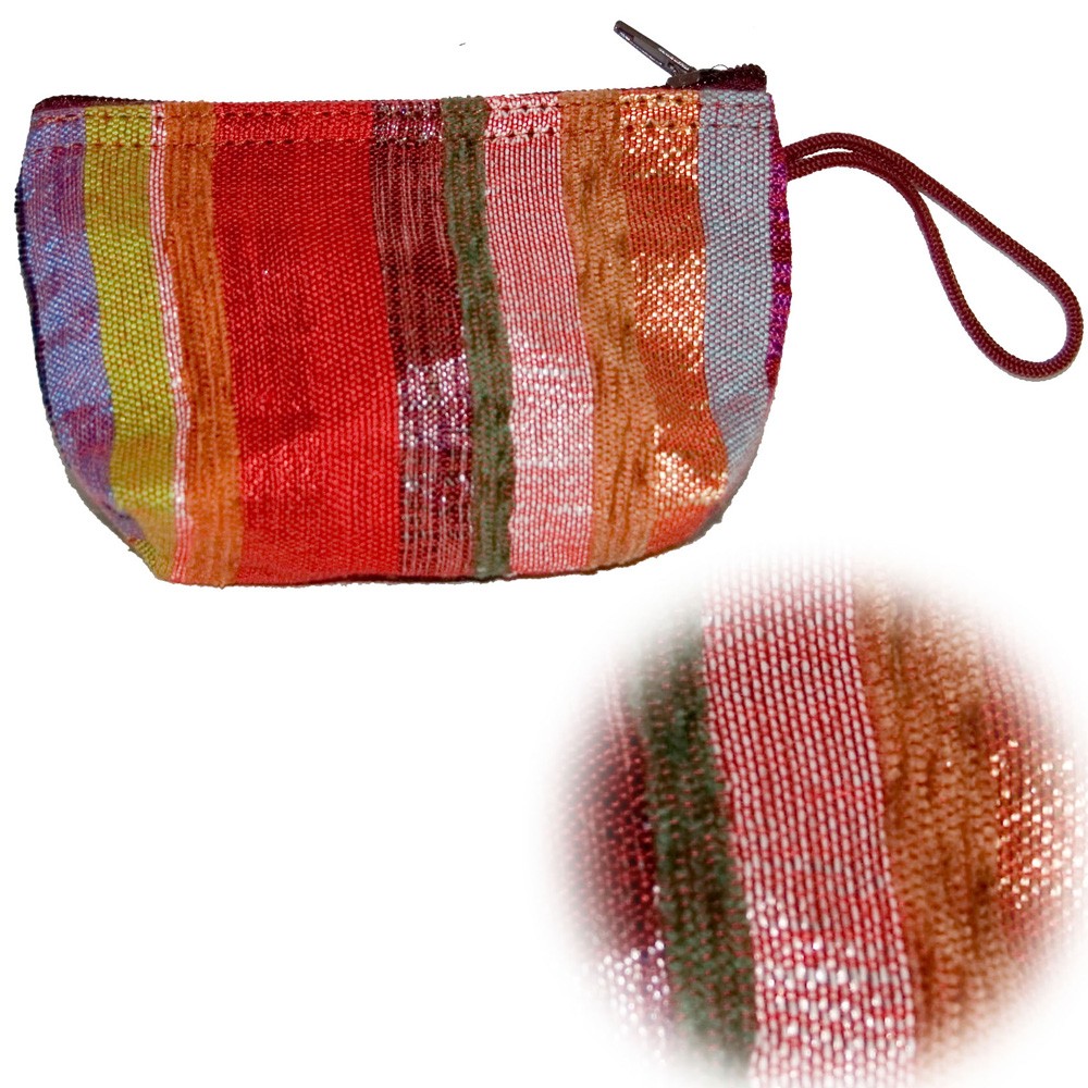 Bolsito Seda Cactus  - Multicolor - Cremallera - Artesano