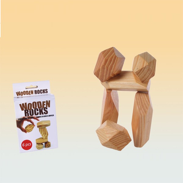 Juego Ingenio-Piedras Madera-Crear Figuras