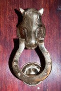Llamador Cabeza Caballo Relieve - Herradura - Fundición Bronce