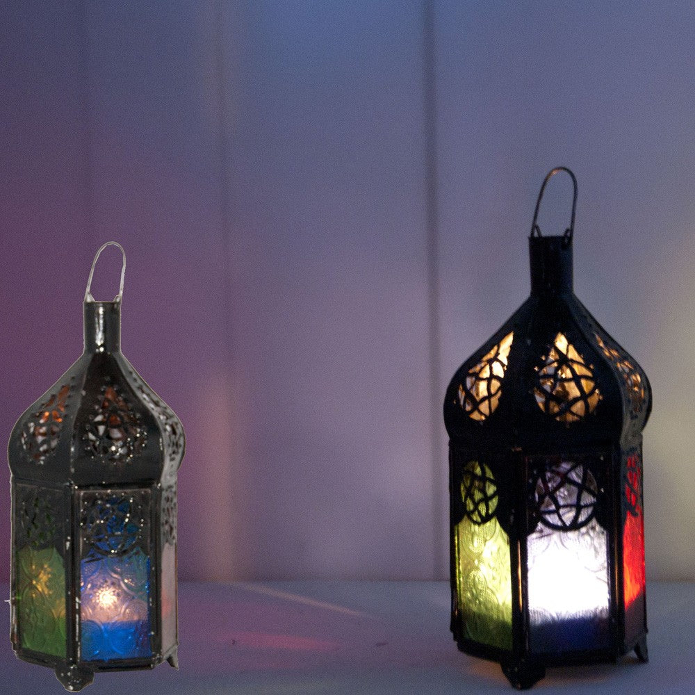Farol - Hexagonal - Multicolor - Diseño Arco - 13 cm