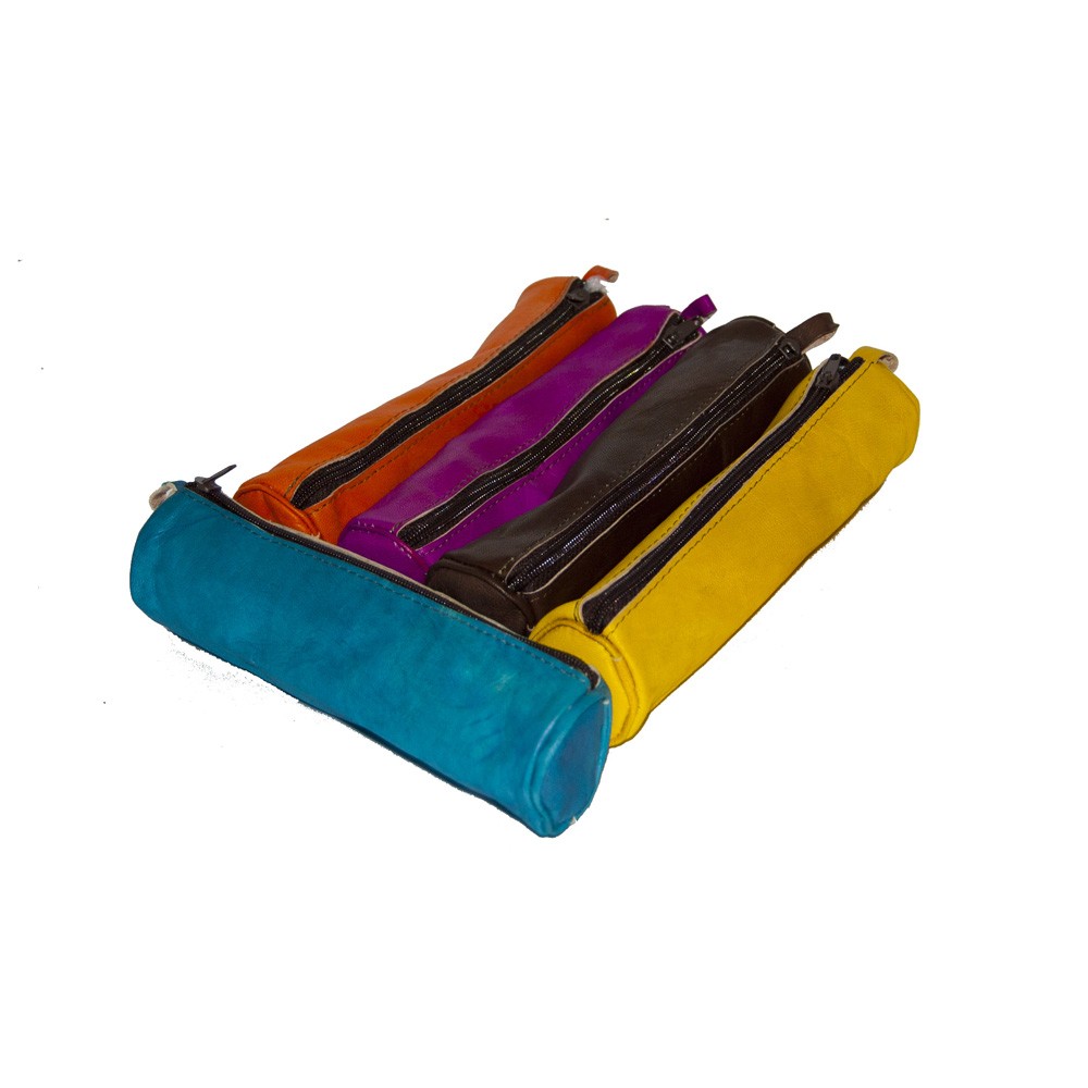 Lapicero Cuero - Varios Colores - Cremallera - 23 cm