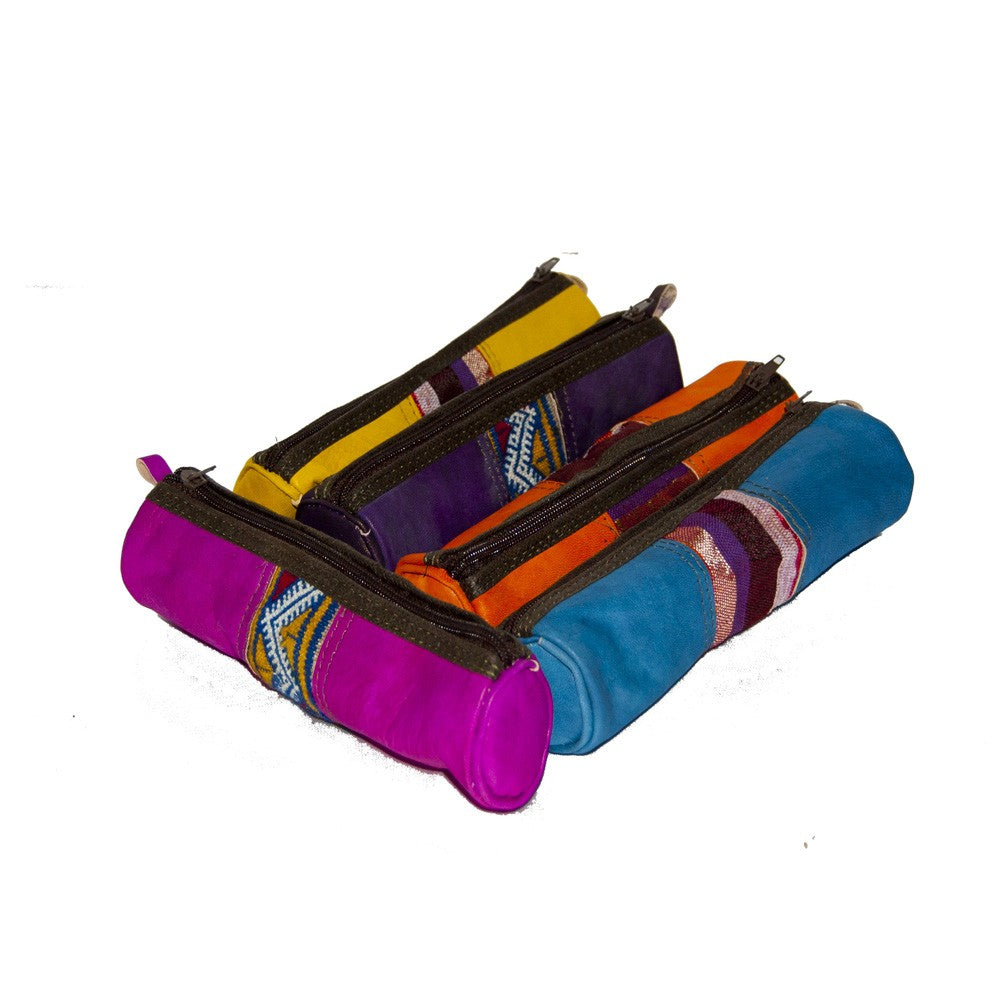 Lapicero Cuero - Tapiz - Varios Colores - Cremallera - 23 cm