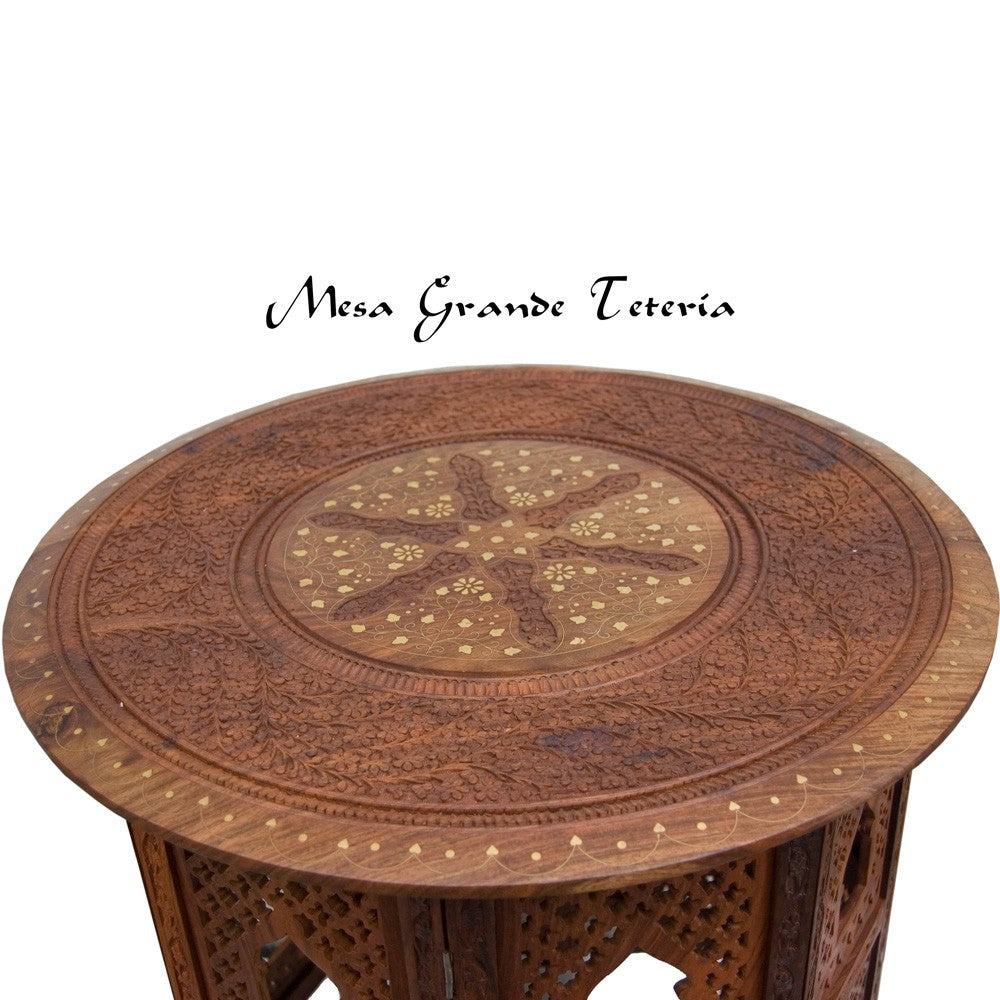 Mesa de Madera de India Artesana- Desmontable