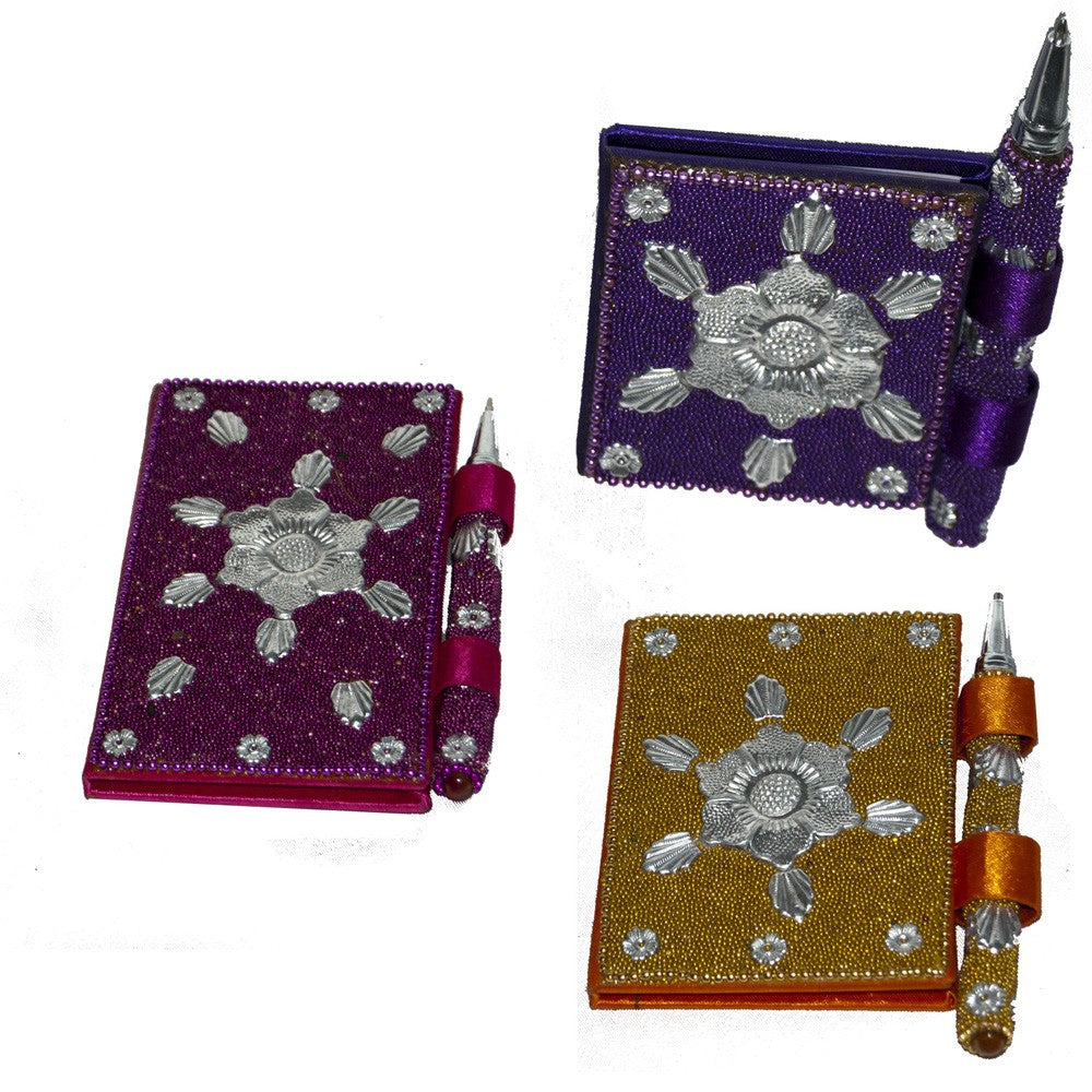 Libreta Brillantes con Bolígrafo - Diseño Floral
