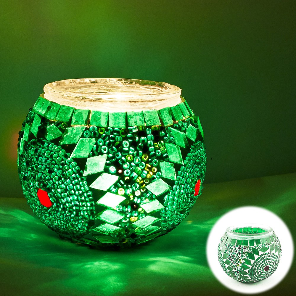 Portavelas Turco - Cristal Murano -Artesania Turca Tamaño 2