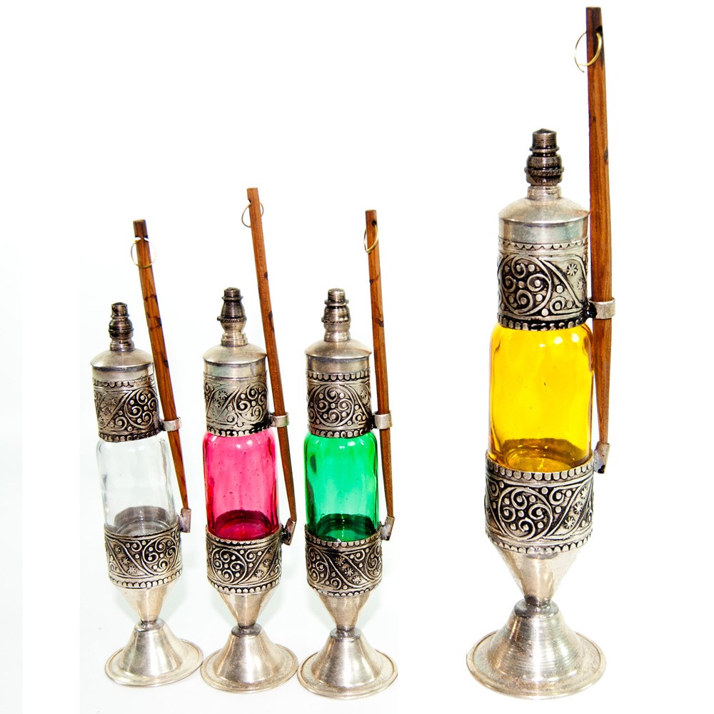Recipiente Cristal y Alpalca Colirio - Alargado - Palo de Madera