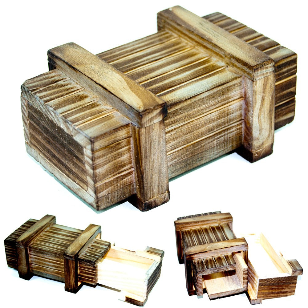 Caja Mágica - Compartimento Secreto - Madera Envejecida