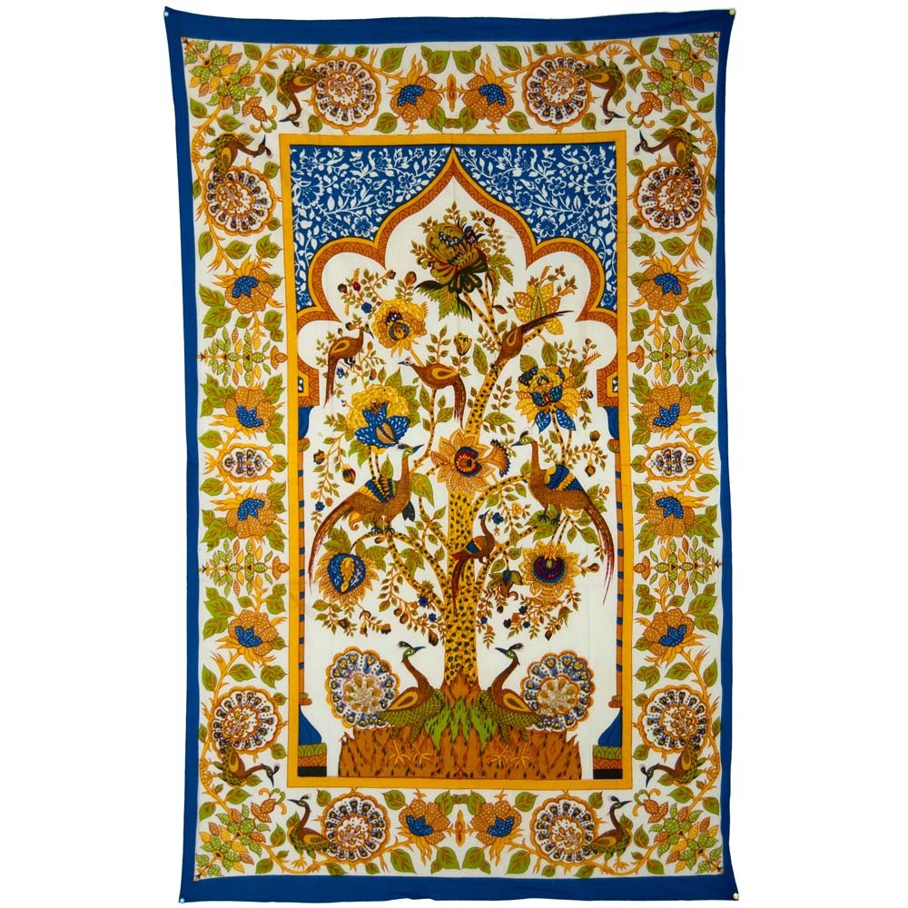 Tela Algodon India-Arbol de la Vida Marco -Artesana-210 x 140 cm