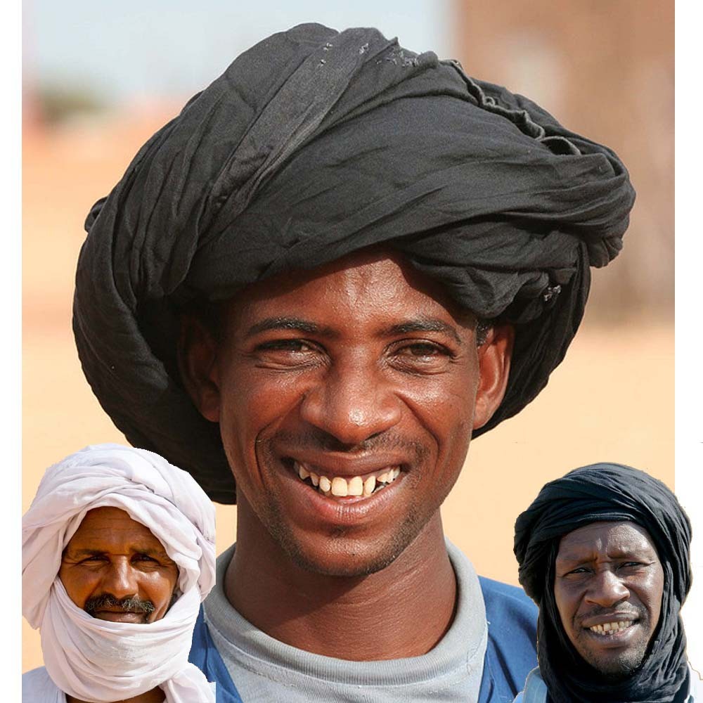 Turbante Mauritano - Algodón - 2 Colores  - 3 m - Turbante Arabe