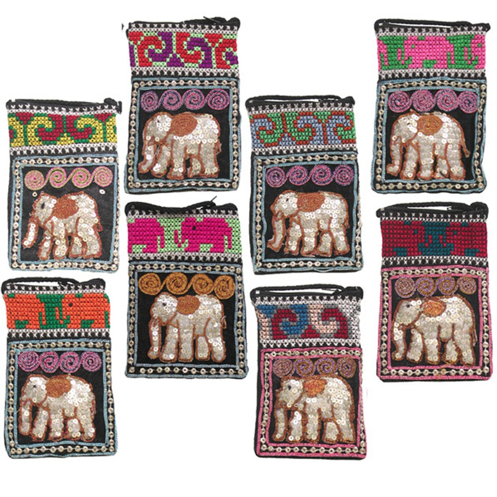 Funda Lentejuelas Colores  Movil - Diseño Elefante -  Colgante