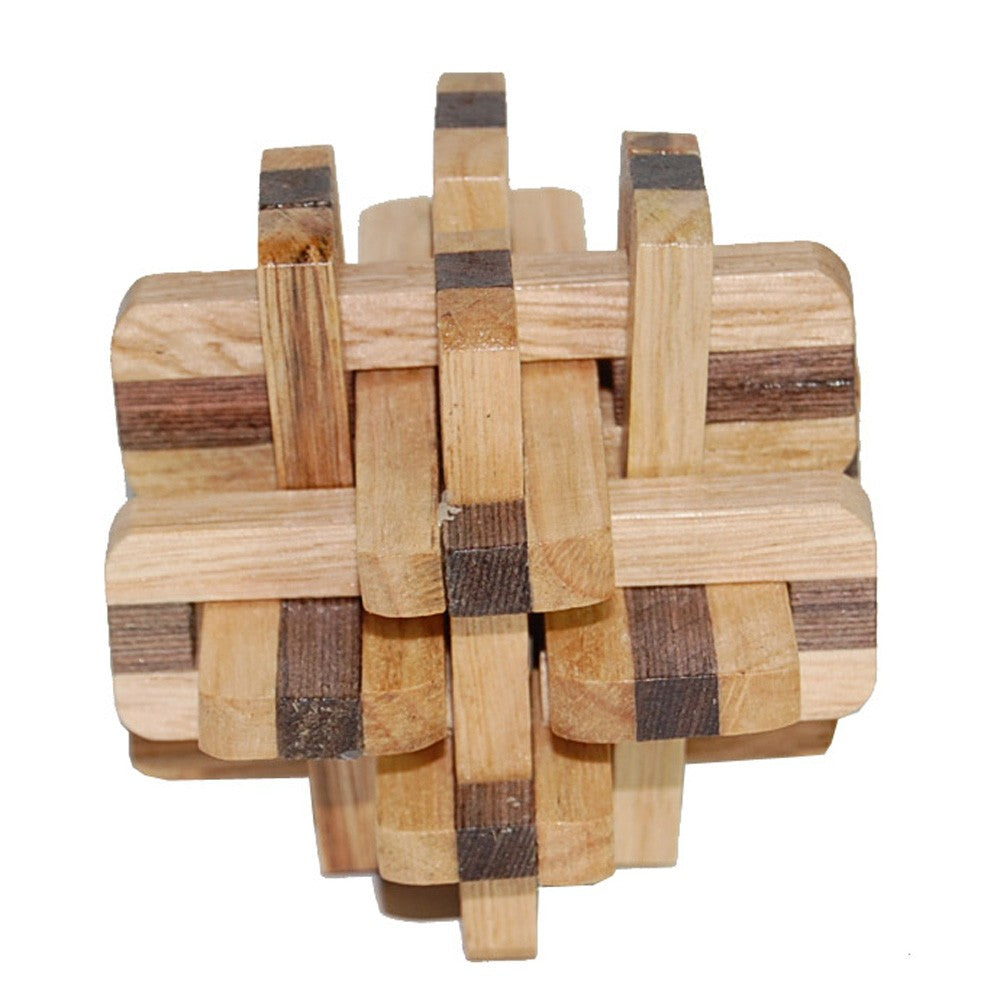 Juego Cubo 2 Colores -Madera- Ingenio - Rompecabezas - 8 x 8 cm