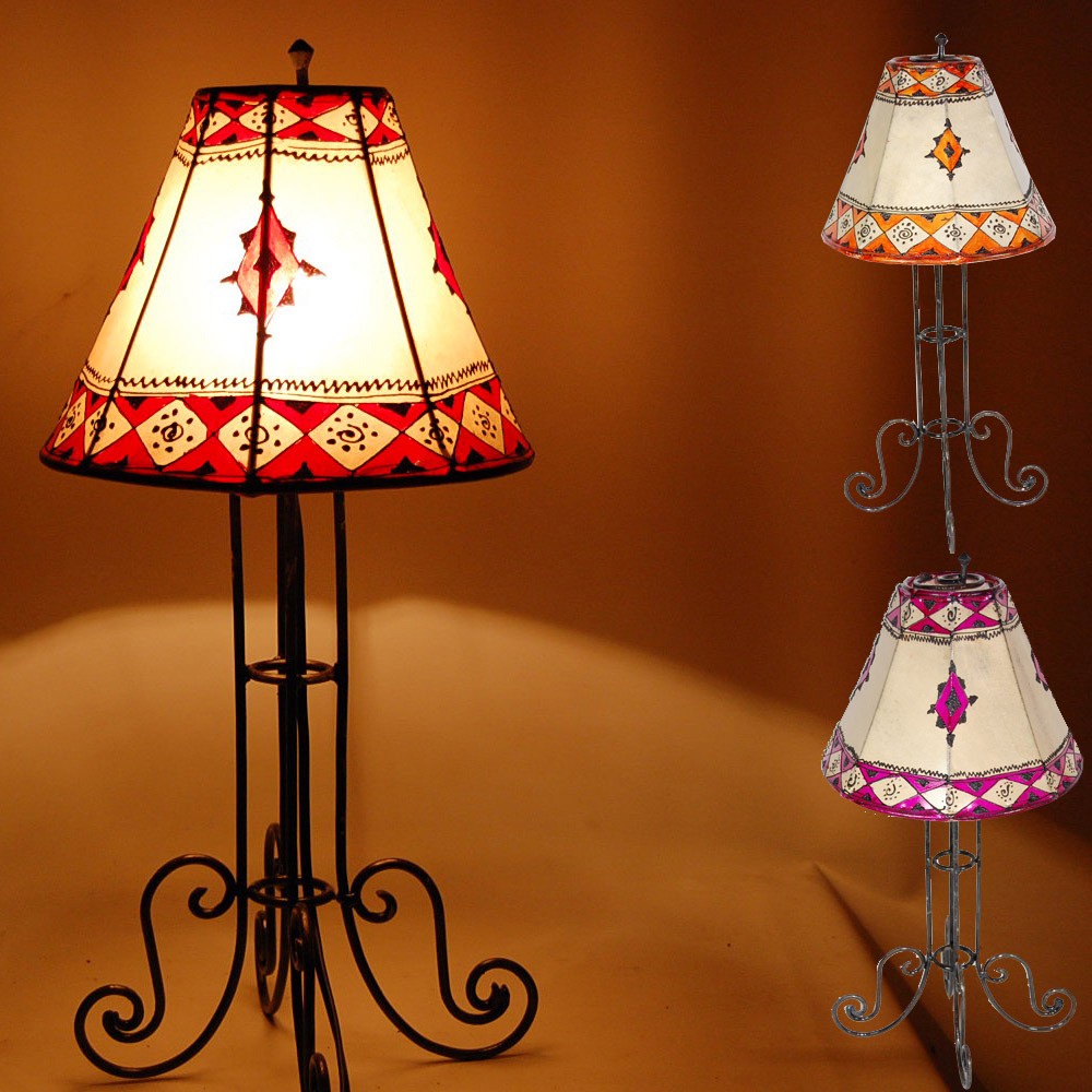 Lámpara Mesa - Piel y Henna - Varios Colores - 50 cm