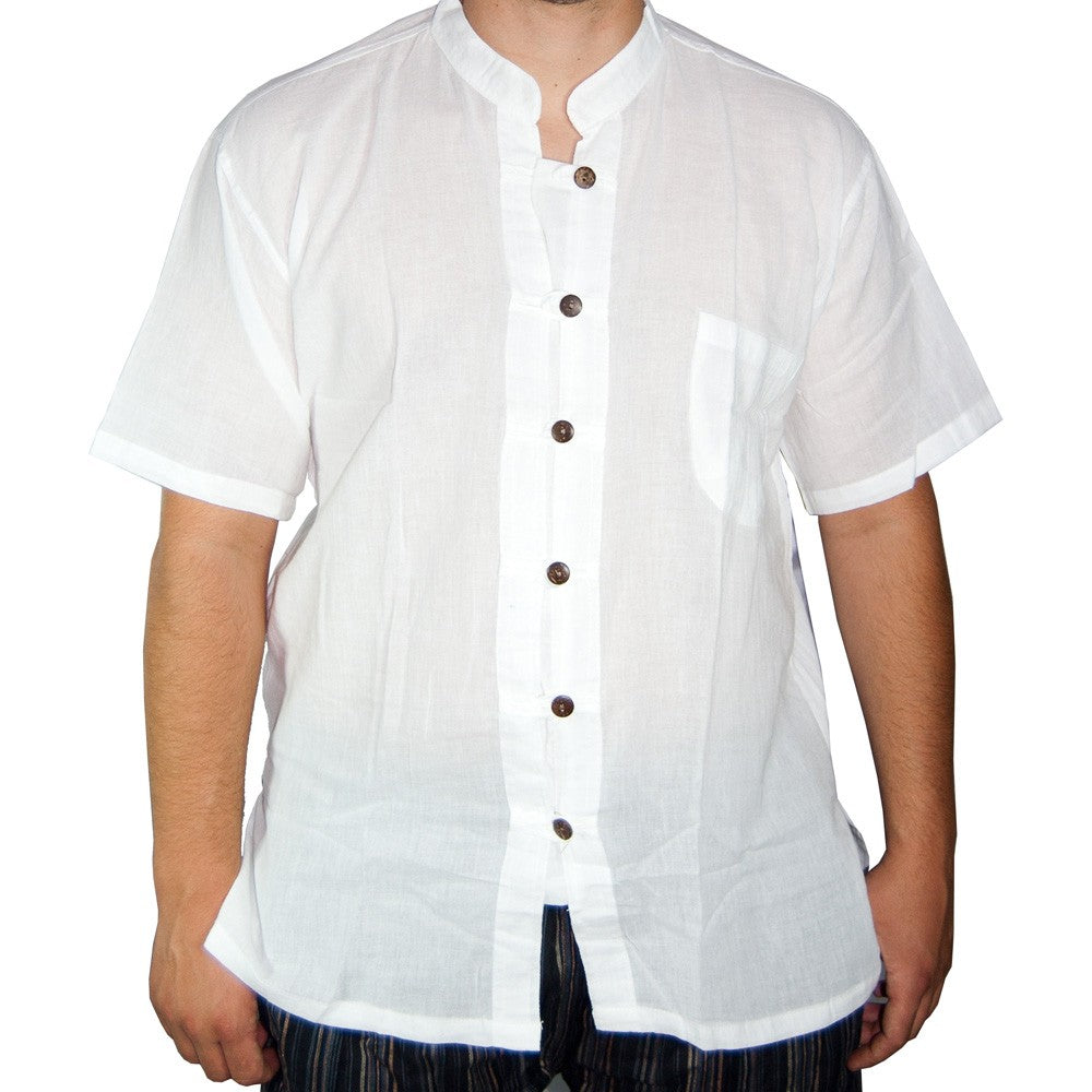 Camisa Blanca Algodón - Una Fila Botones  - Varias Tallas
