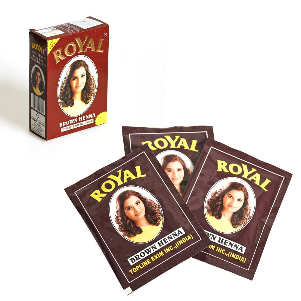 Caja 6 Sobres Henna Teñir Pelo - Royal - Gran Calidad  - 5 Colores