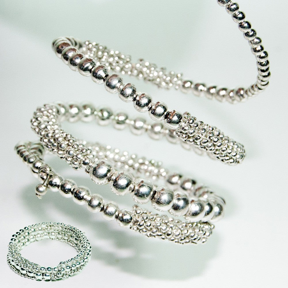 Brazalete Plateado - Flexible - 6 cm