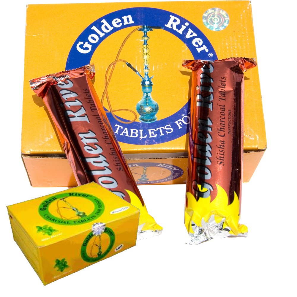 Carbón Profesional Grande- Sabor Menta - 40mm -Golden River