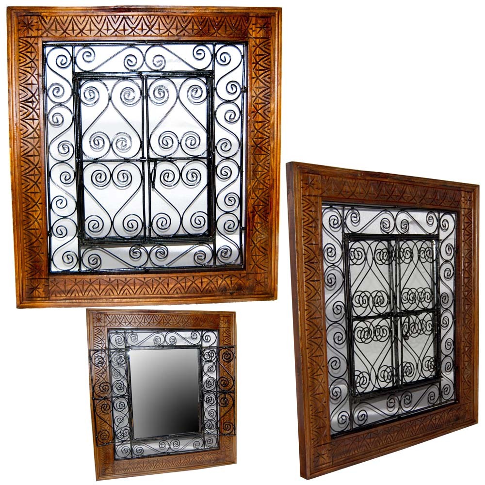 Ventana Madera con Forja- Puertas - 2 Tamaños