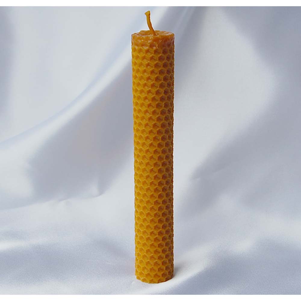 Vela Artesana Redonda de Cera Virgen de Abeja - 17,5 x 3 cm