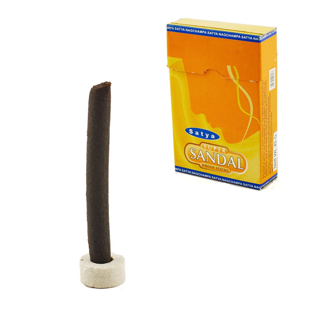 Incienso Dhoop Sándalo - Varitas Pasta - SATYA - dura 1 hora