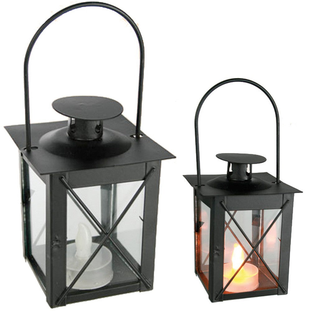 Farol Forja Negro Mini - Vela Led - Sin peligro de Fuego - 17 cm