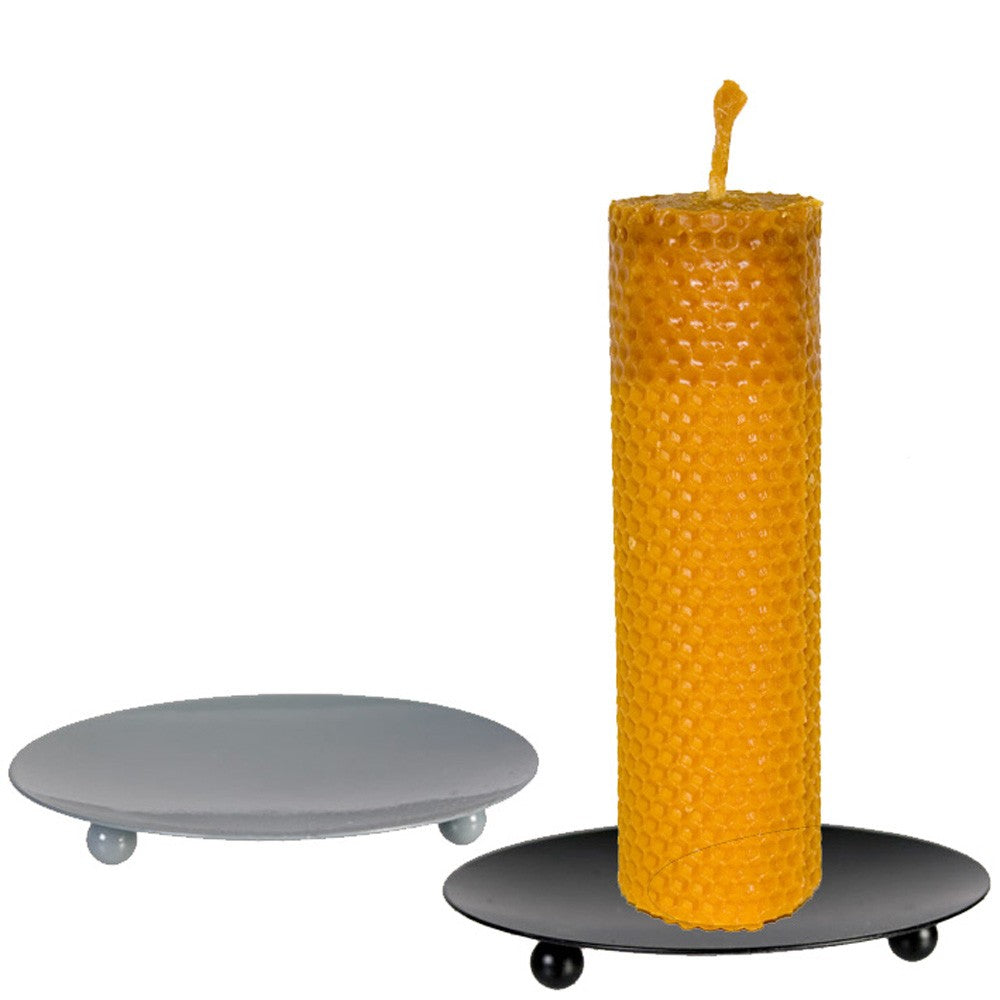 Plato Portavelas Forja - Negro o Gris - 8,5 cm - Recomendado
