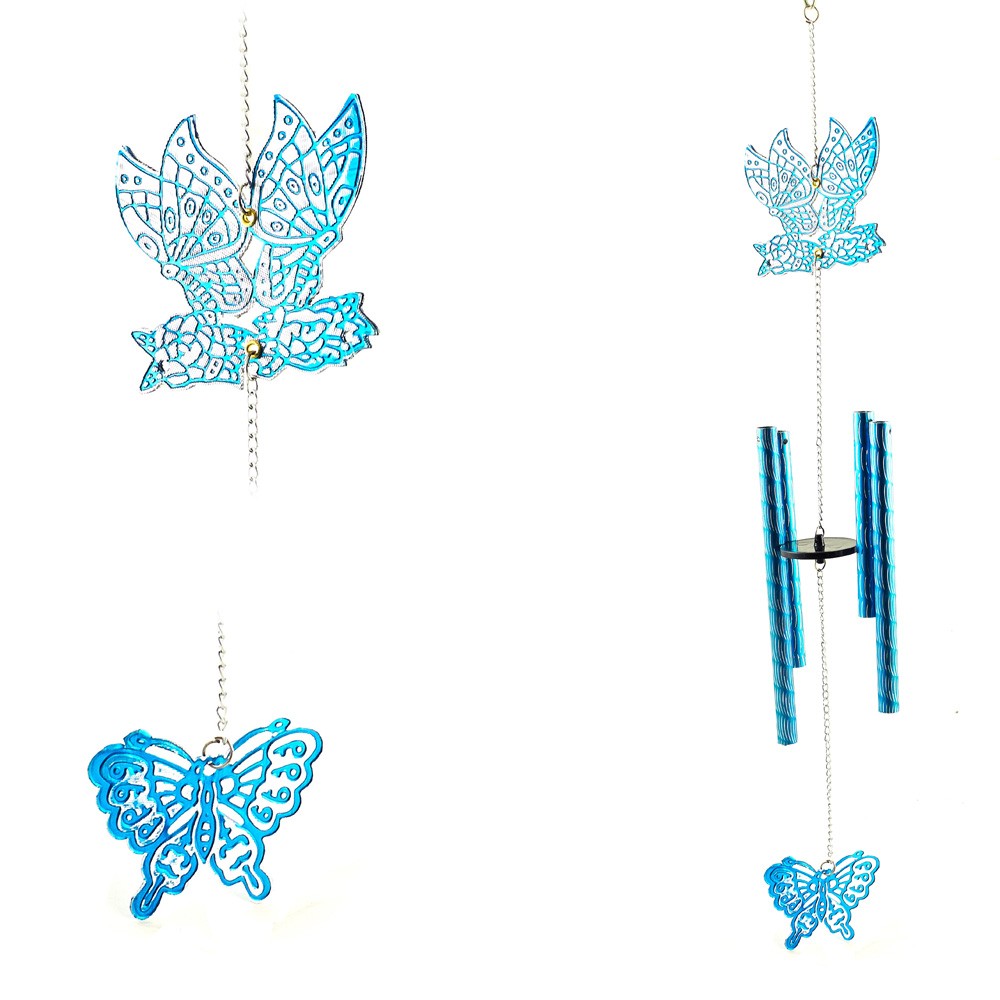 Movil Campana Viento - Mariposa Azul - Fundición - 45 cm