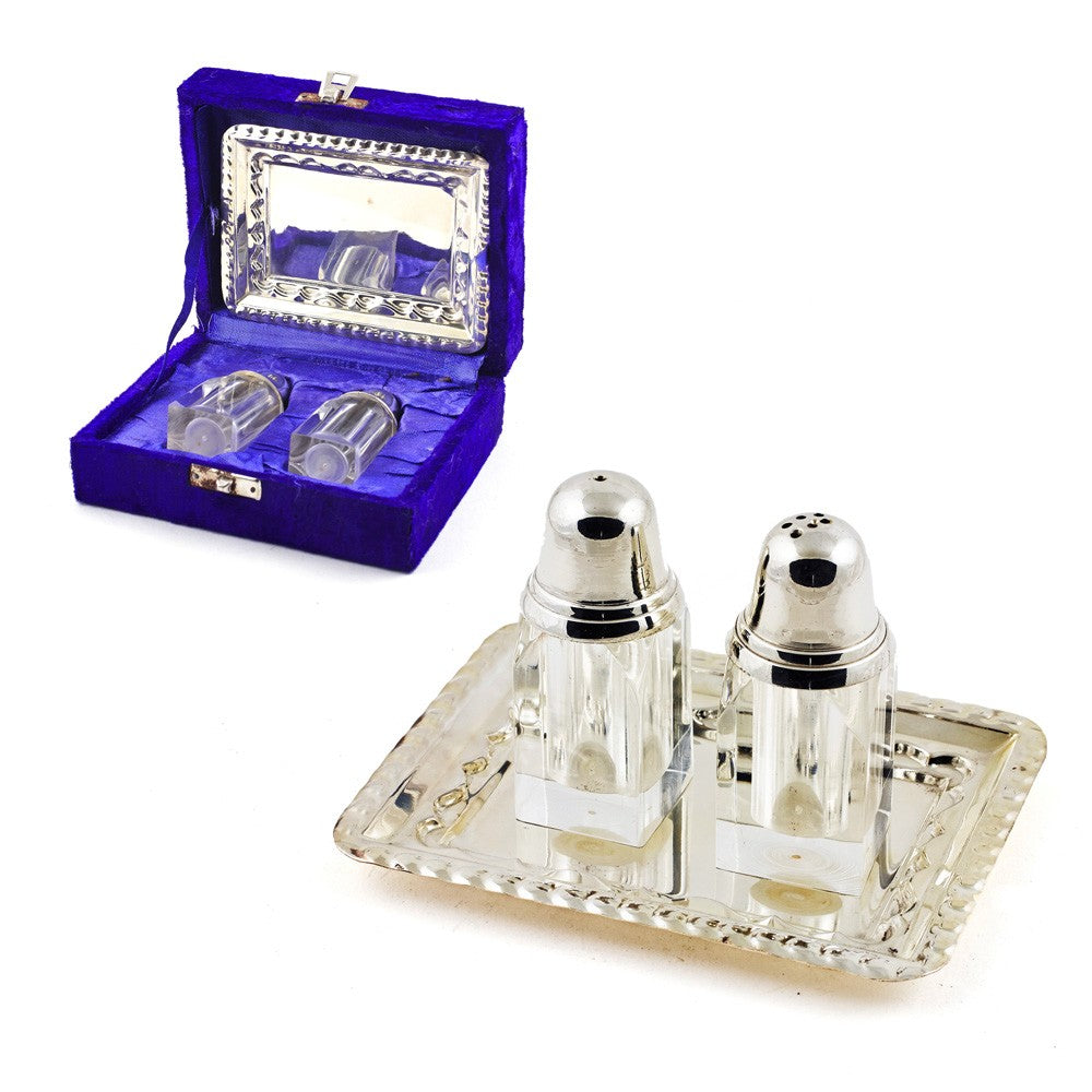Set 2 Especieros Deluxe - Bandeja Alpaca  - Caja Terciopelo