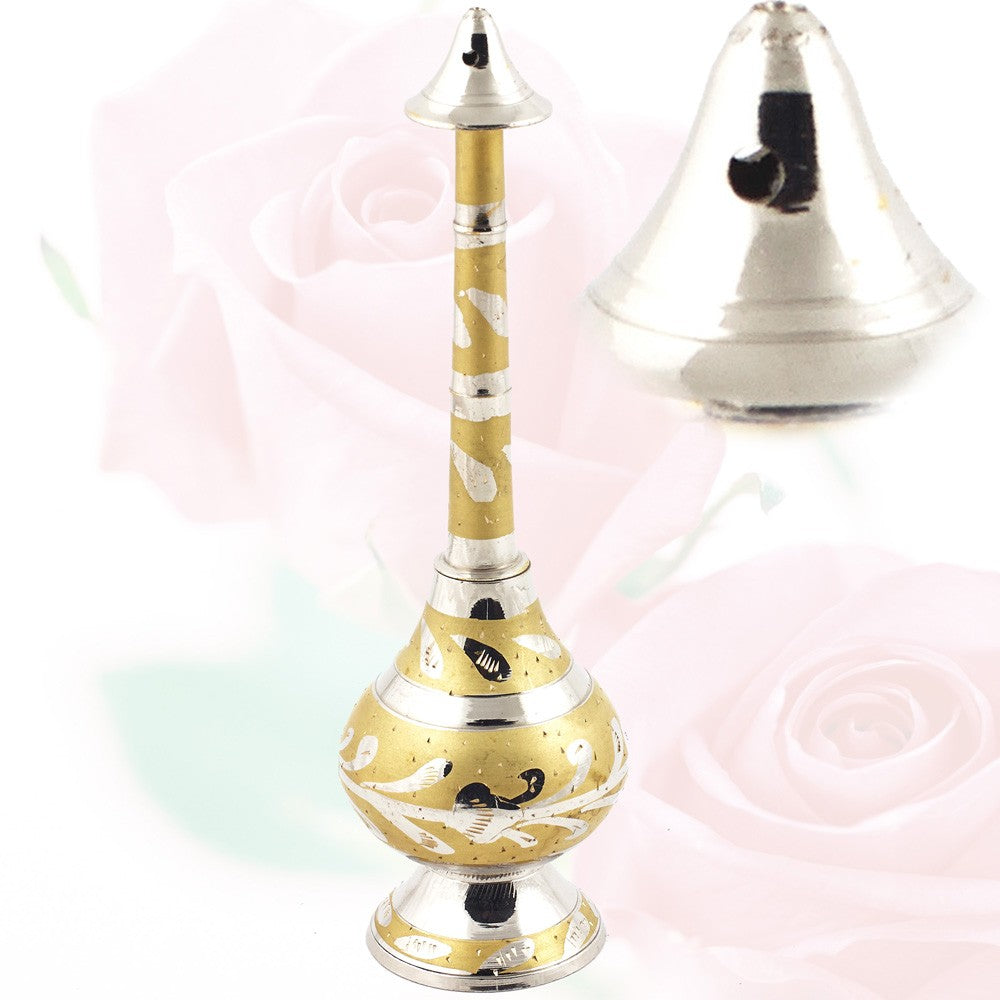 Perfumero Bronce Grabado - 2 Piezas - Agua de Rosas