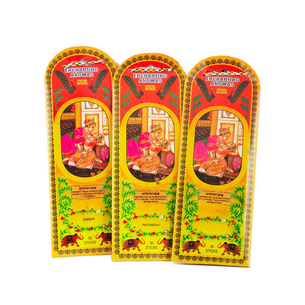 Oferta 3 Paquetes Inciensos -Ambar Patchouli Jazmín -90 Varillas