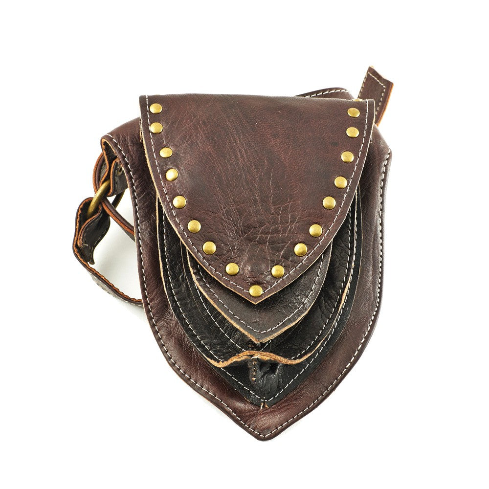 Riñonera Artesana Triangular - 100% Cuero - 3 Bolsillos