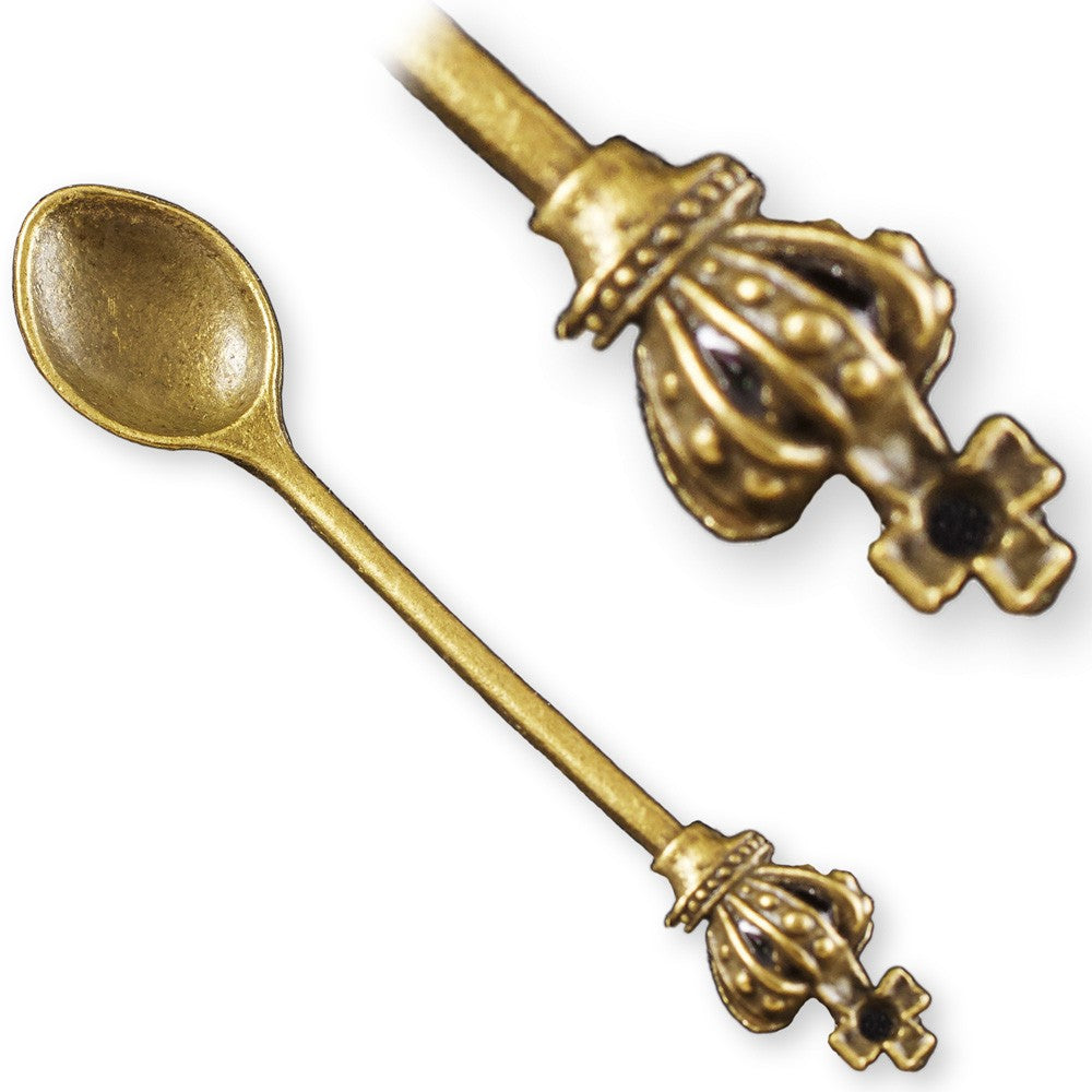 Cucharita Incienso Mini - Corona - Gran Calidad - Bronce 5,5 cm