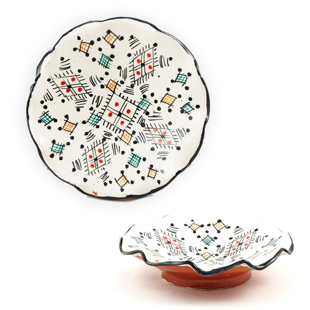 Plato Cerámica Ondulado - Varios Colores - Artesano - 15 cm
