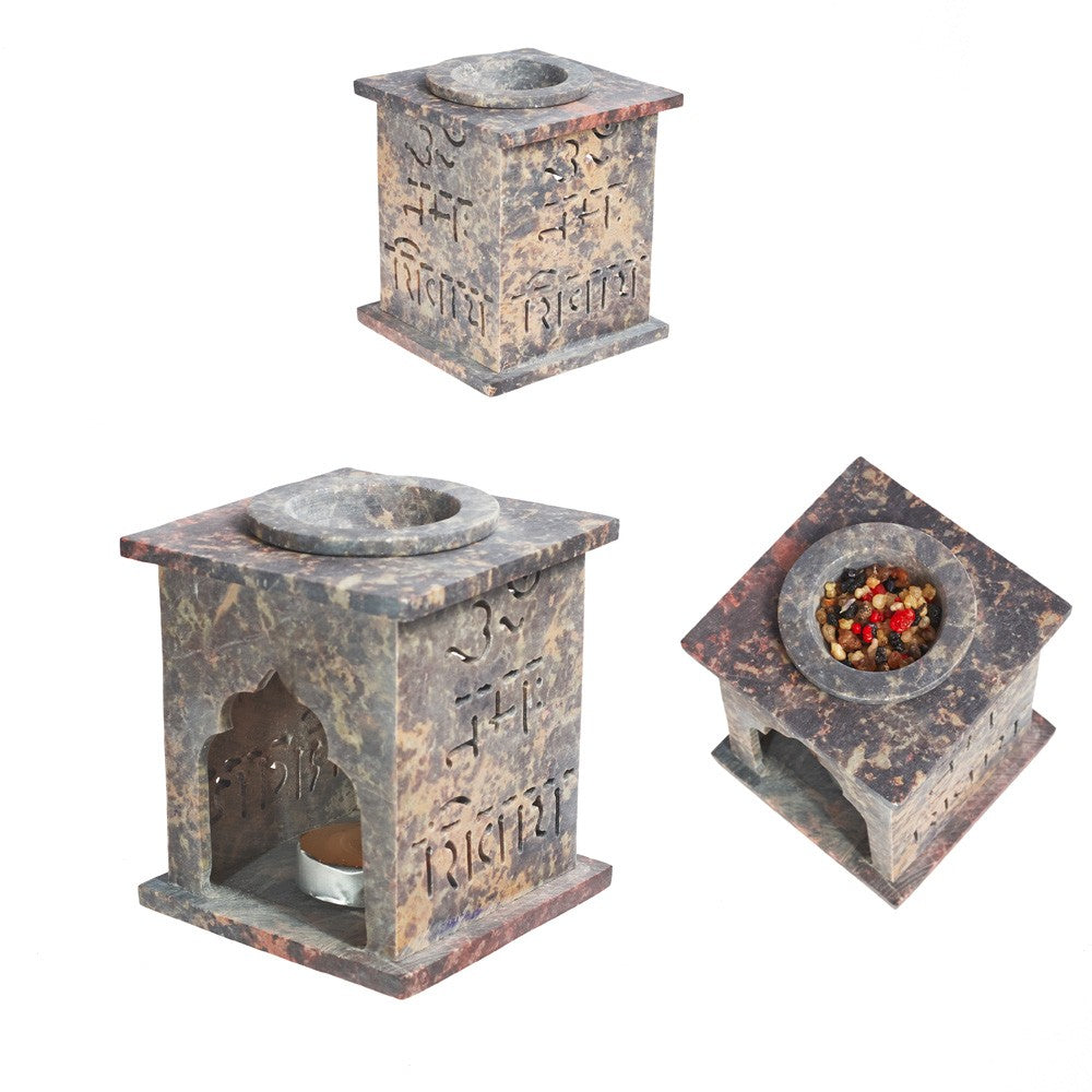 Quemador Esencias Mandala - Piedra Jabonosa - 10 cm