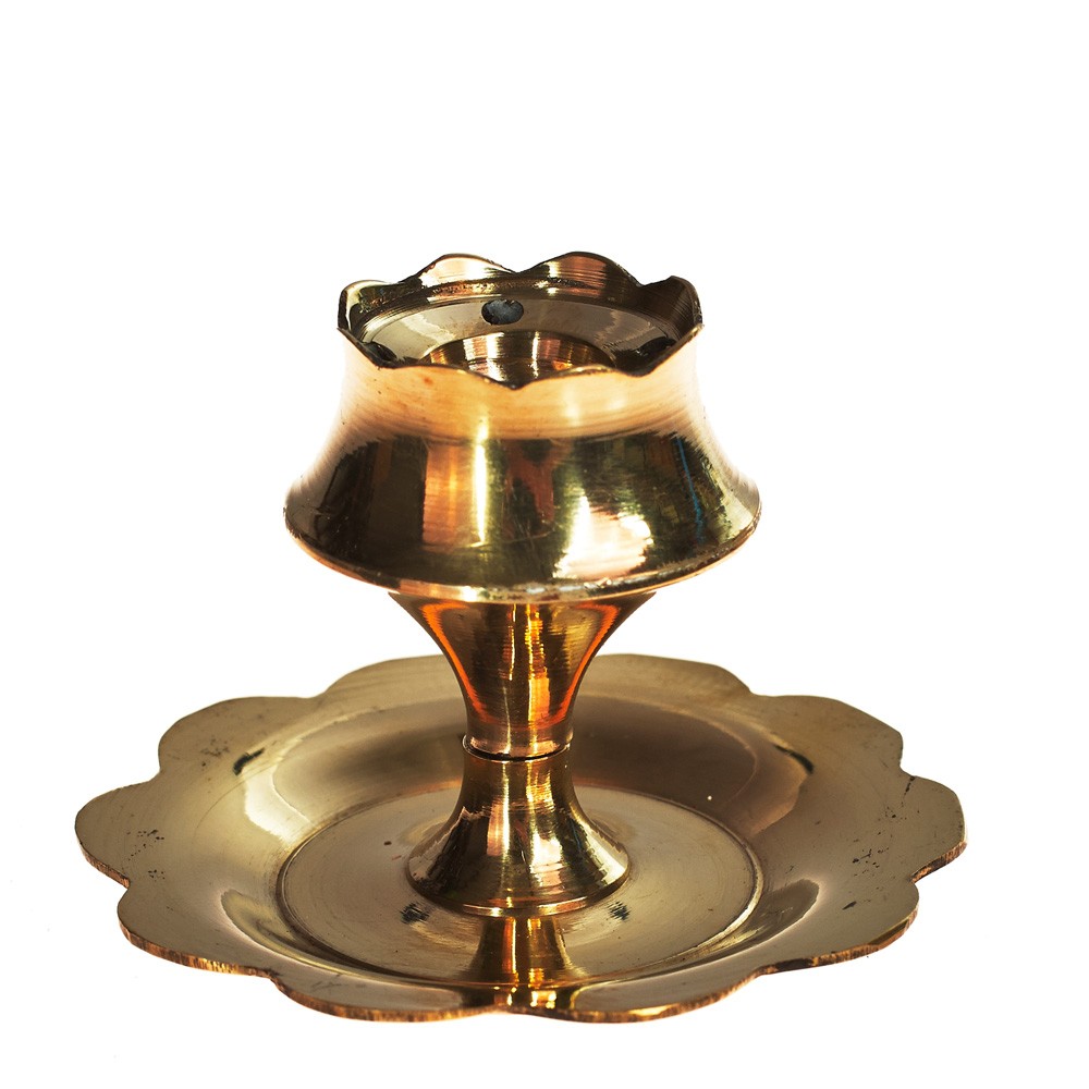 Incensario Bronce Varillas o Conos  - Diseño Flor de Loto - 4 cm