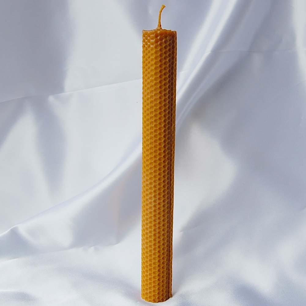 Vela Artesana Redonda de Cera Virgen de Abeja - 29 x 3 cm