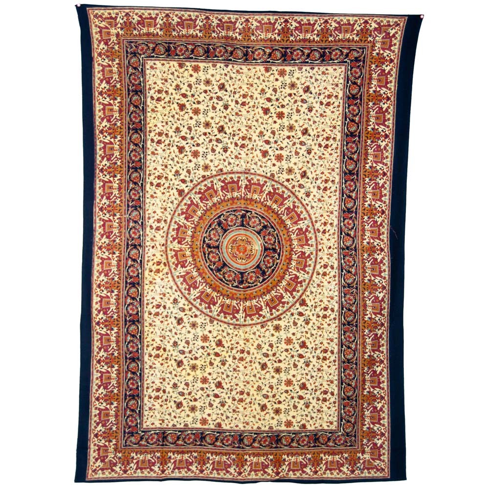 Tela Algodon India-Elefante Floral-Artesana-140 x 210 cm