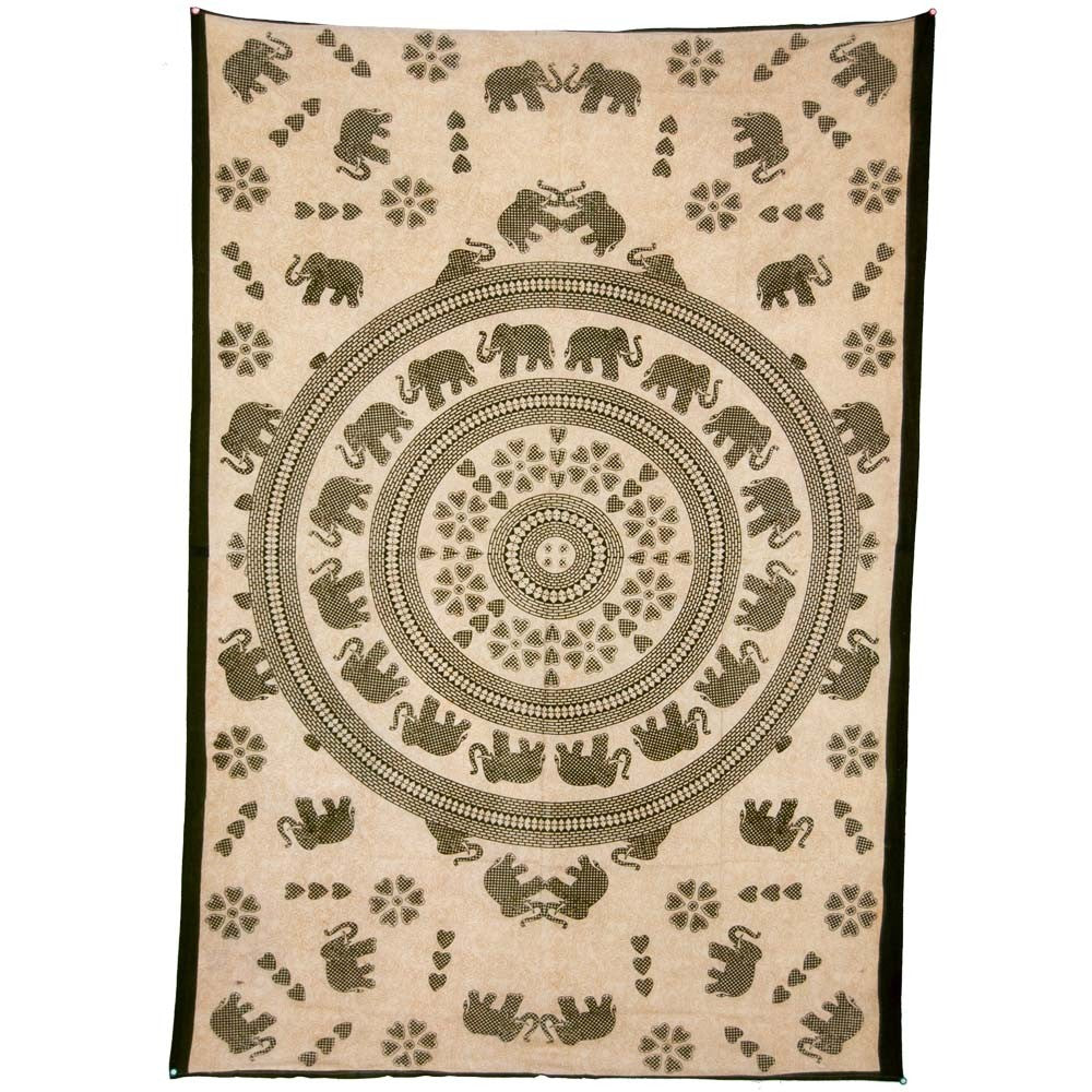 Tela Algodon-India- Elefantes Amor-Artesana-210x140cm
