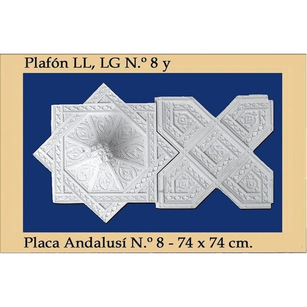 Plafon Andalusi - Escayola - 74 x 74 cm