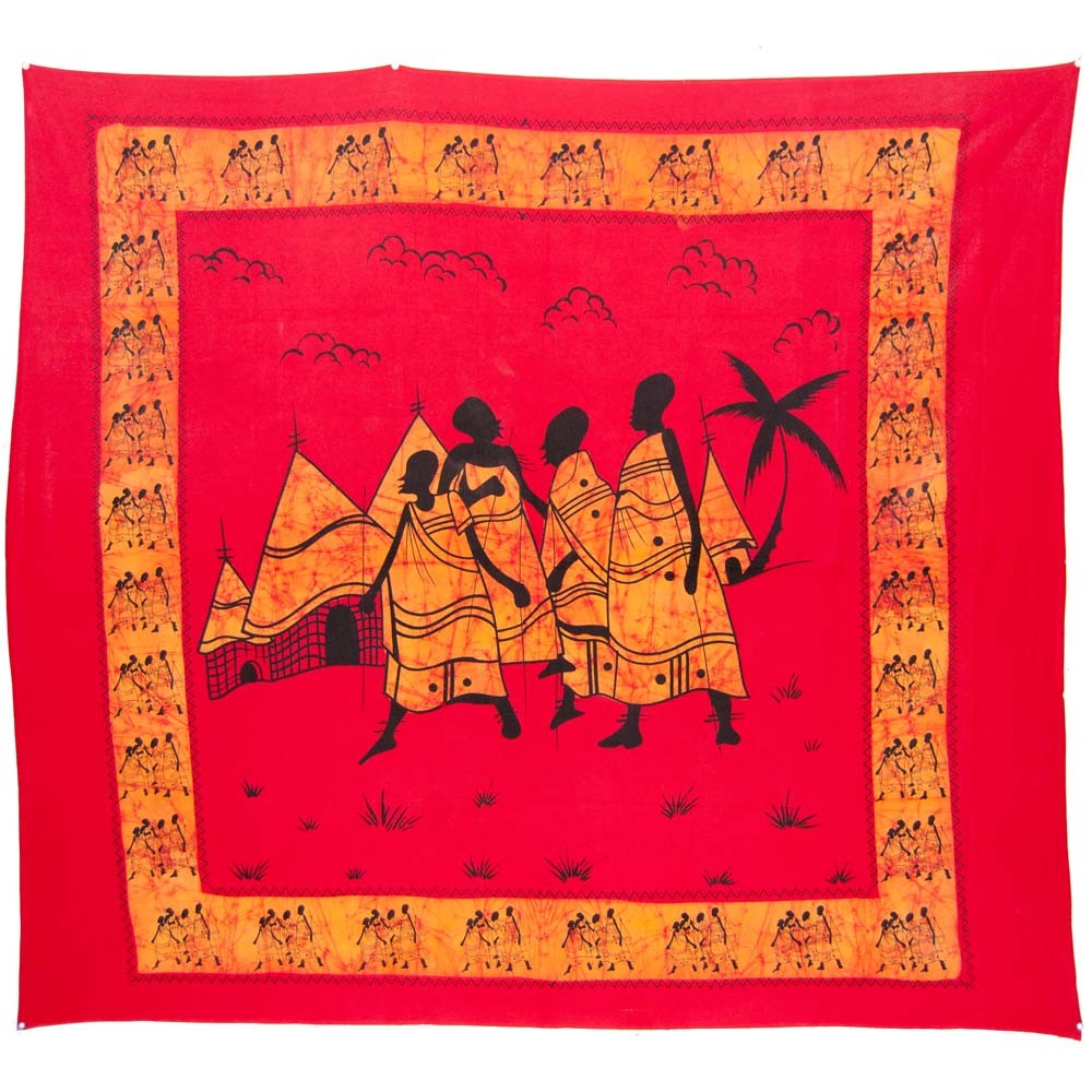 Tela Algodon-India- Tribu Pueblo -Artesana-210 x 245 cm