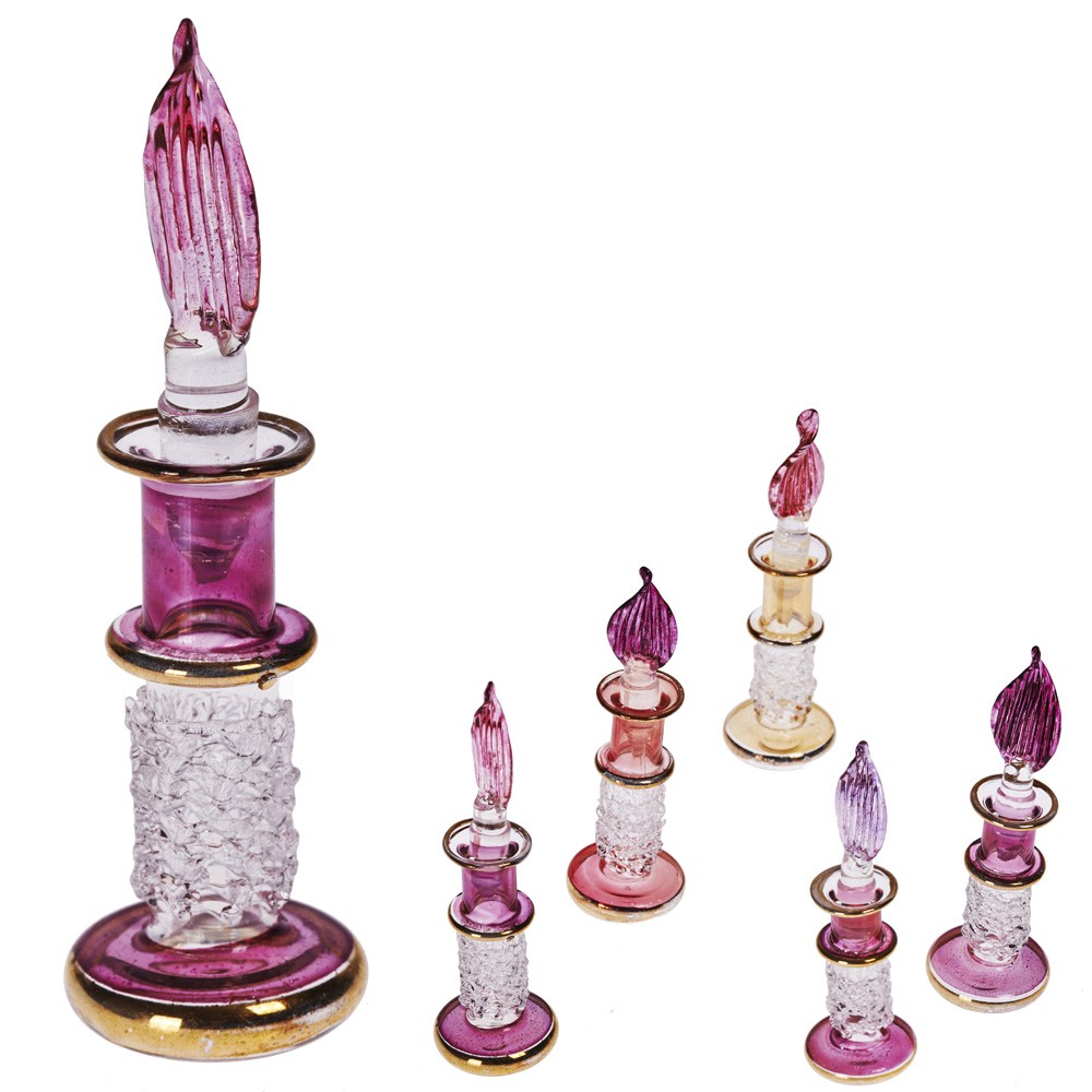 Perfumero Artesano Cristal - Diseño Relieves - 8 cm