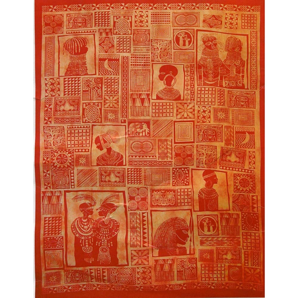 Tela Algodon India-Tapiz Masai-Artesana-240 x 210 cm