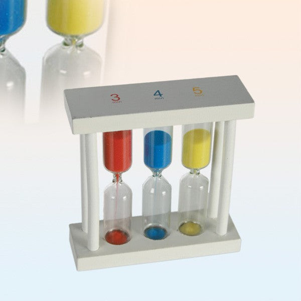 Reloj de Arena Blanco - 1, 3 y 5 min - Arena Colores - 10 cm