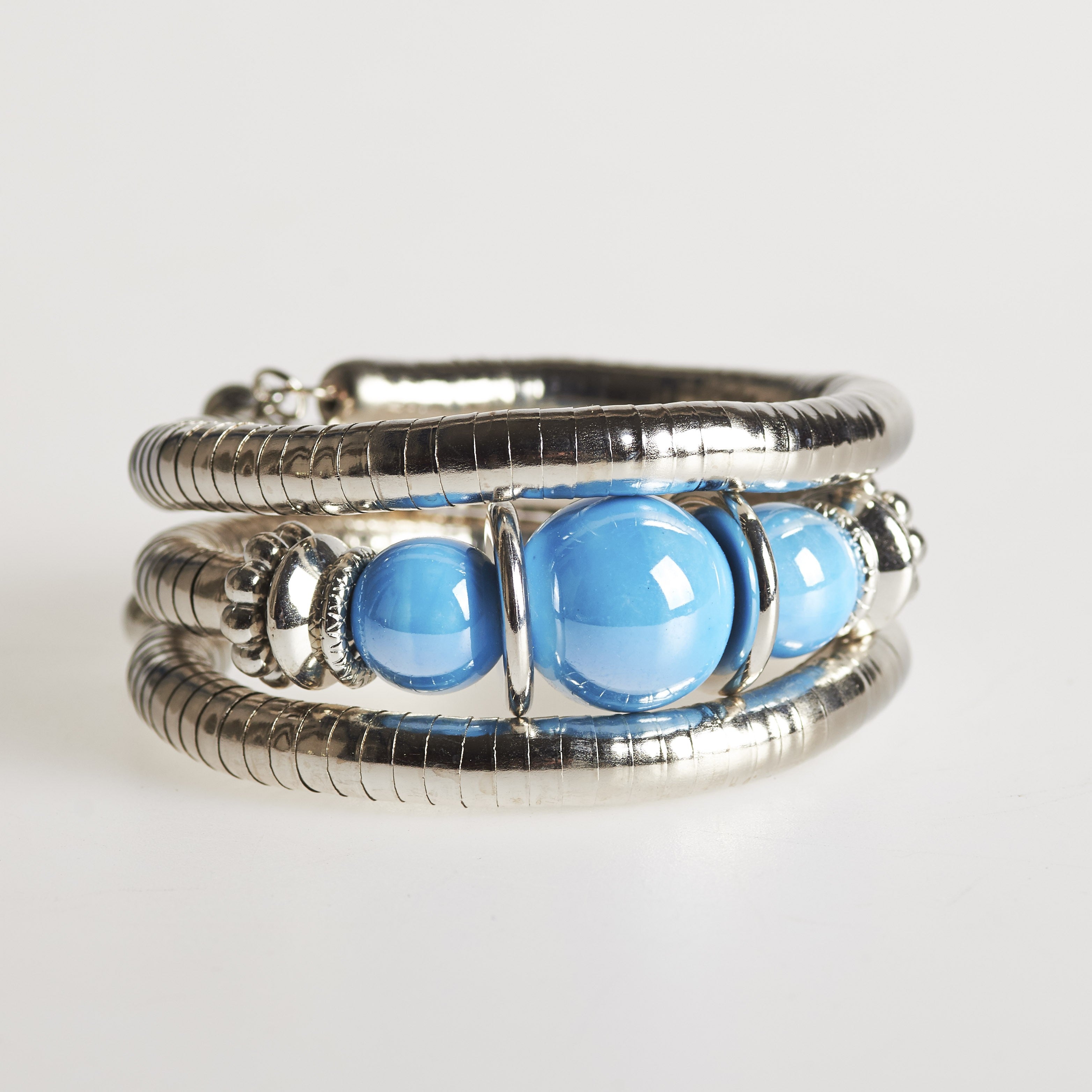 Pulsera espiral plateada- varios  colores