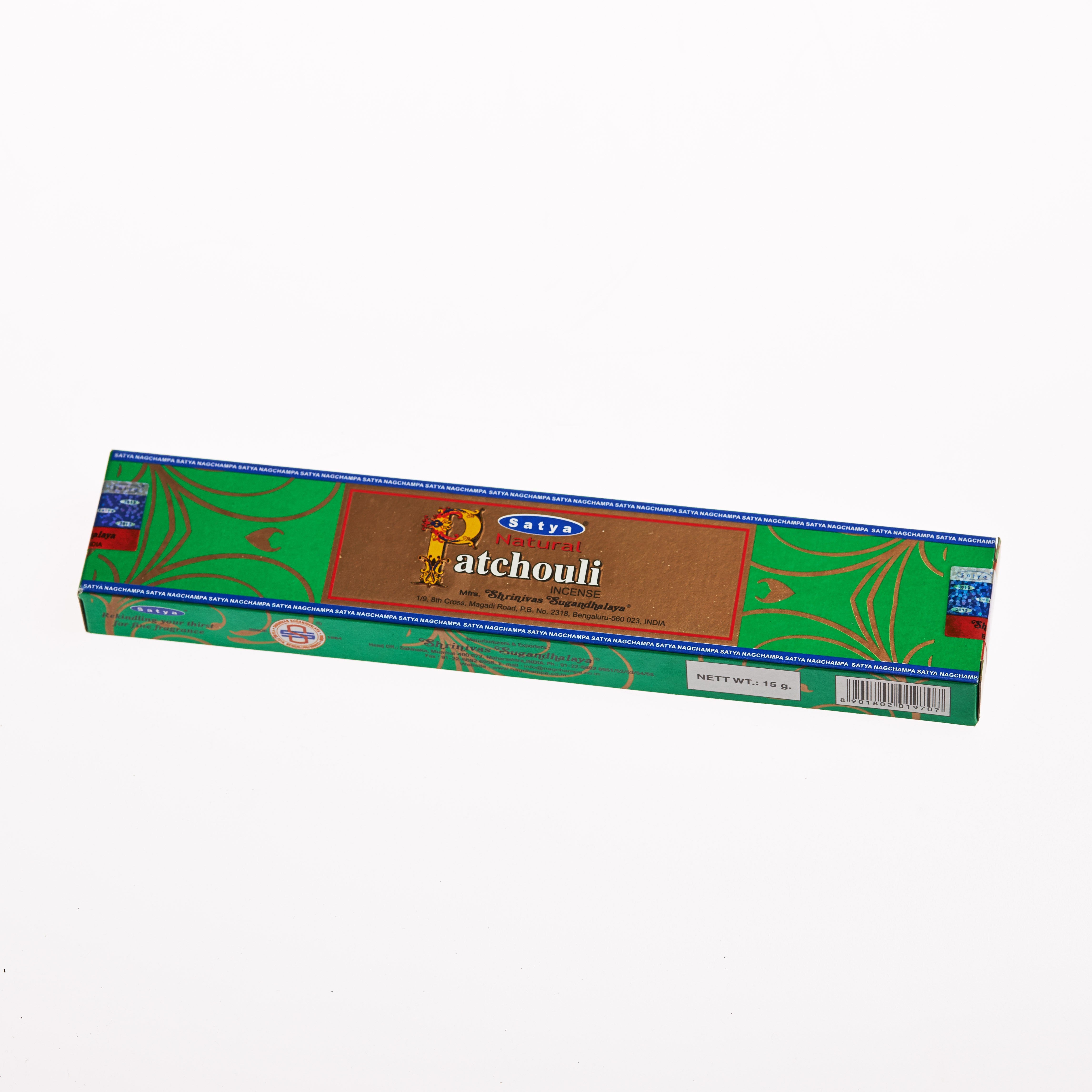 Incienso Patchouli natural -SATYA - Nueva gama de olores - NOVEDAD