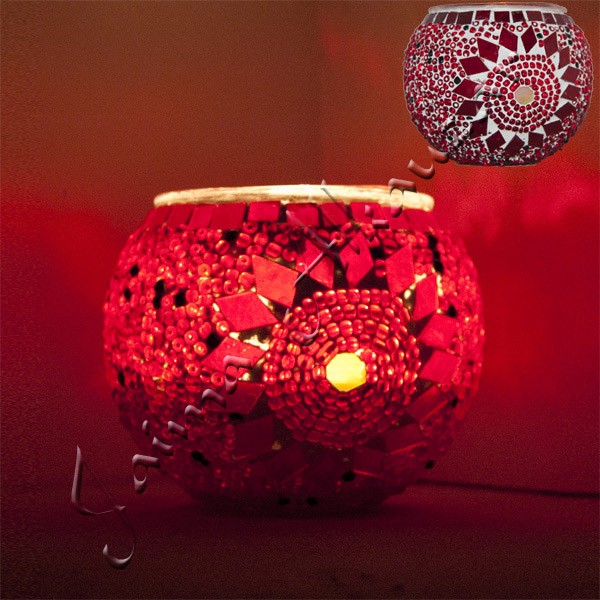 Portavelas Turco - Cristal Murano -Artesania Turca Tamaño 2