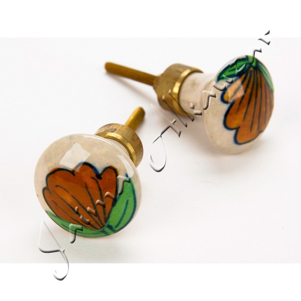 Pomo Diseño Flor - 6 cm - Enganche con rosca - Muy elegante