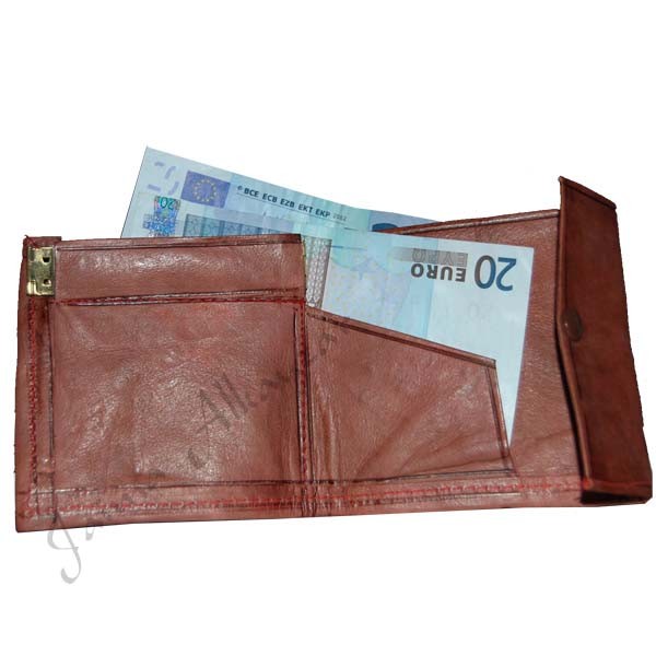 Cartera de Piel Cuadrada - Cuero Grabado - Varios Colores