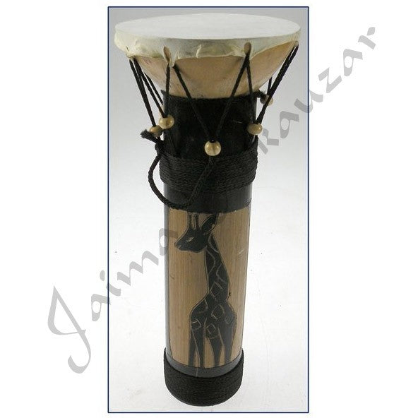 Tambor Africano Bambú  - Decoración Etnica - 30 x 12 cm