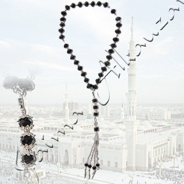 Tasbih Negro 33 bolas - Tamaño ideal para Viajes - 30 cm